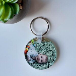 Circle photo keyring